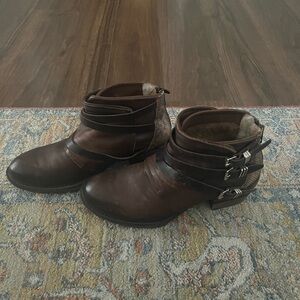 Freebird brand brown buckle booties
